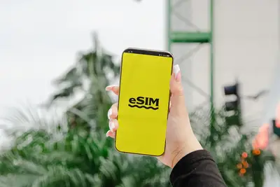 eSIM setup for network boost: 6 mm × 5 mm chip guide