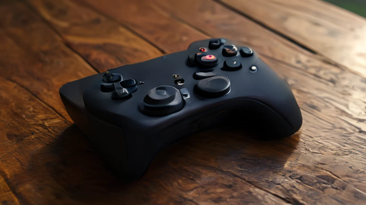 Contrôleur de jeu sans fil pour console, conception ergonomique et boutons réactifs.