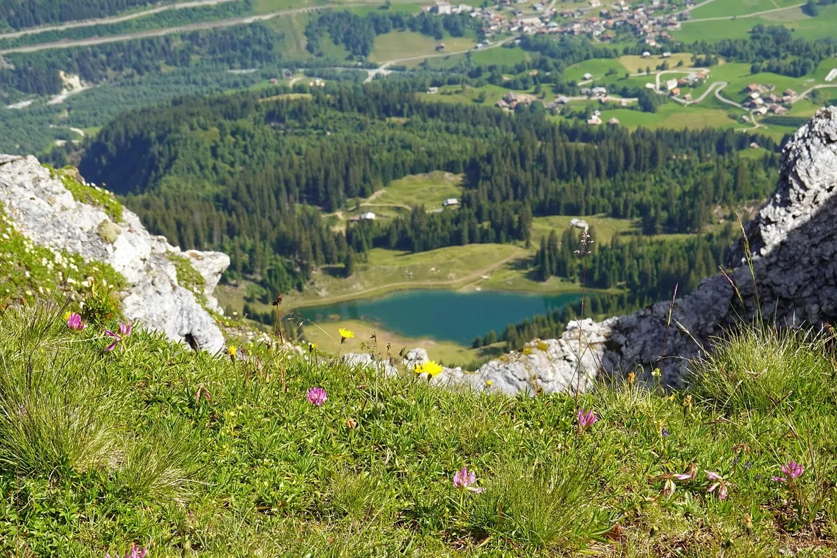 mountain lake, mountain landscape, lag da laus, alps, graubünden