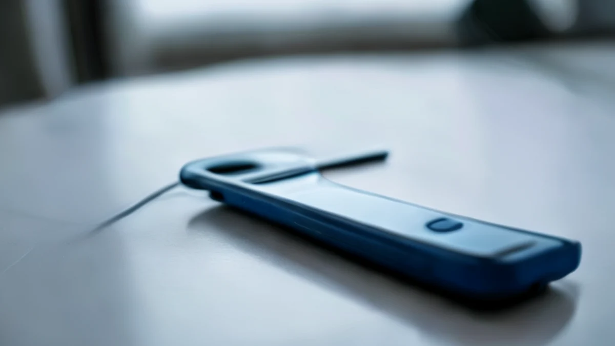 Phone dock cable connects device to charging station.