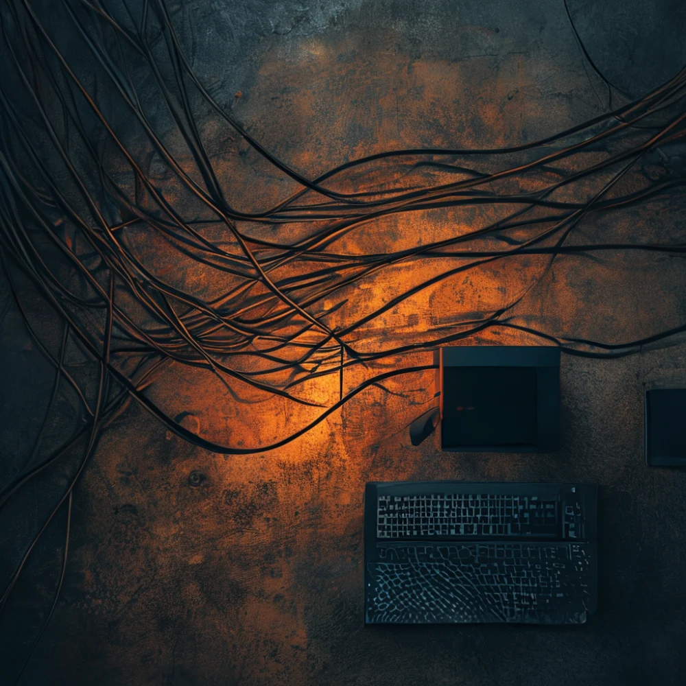 cabos de rede conectando roteador e computador