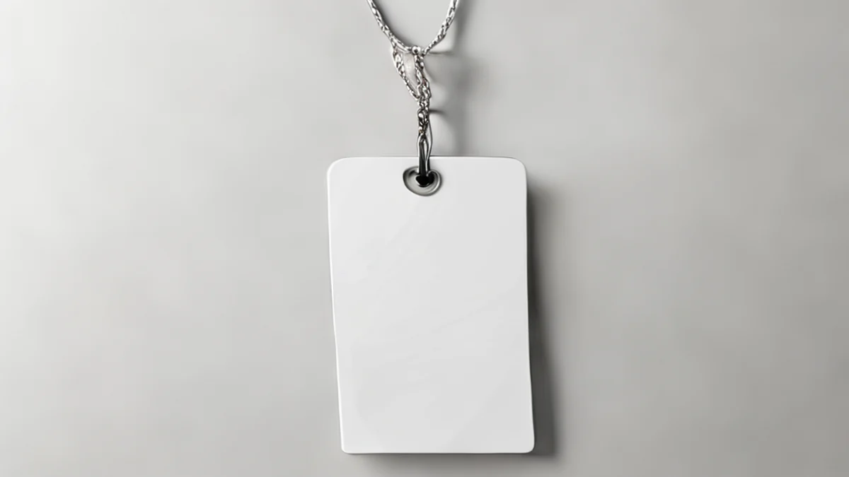 A price tag is attached to a product, displaying its current price.