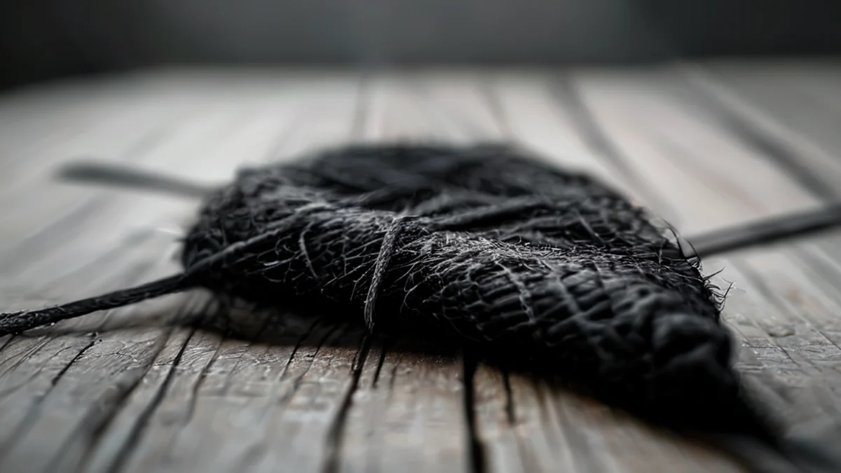 A wire with frayed ends showing exposed copper strands.