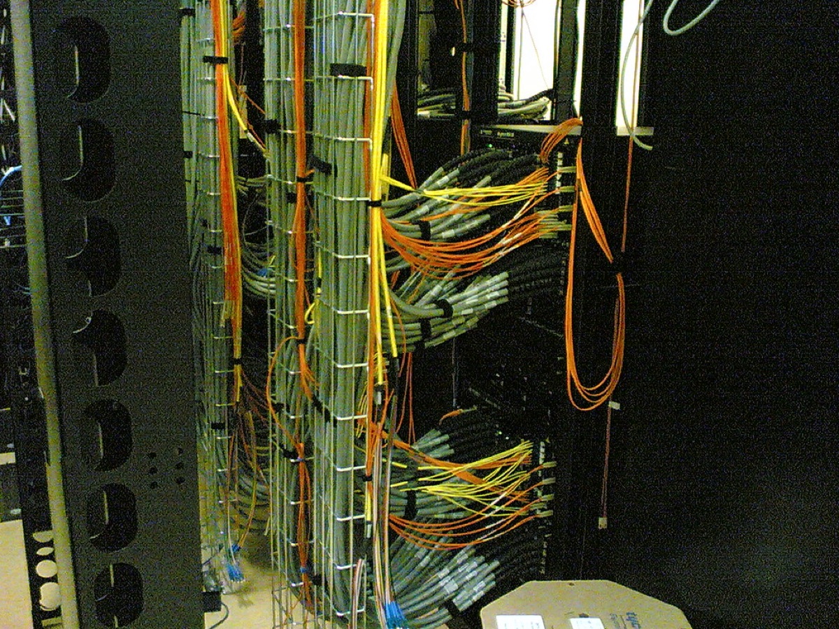 Network cables connecting devices in a home setup